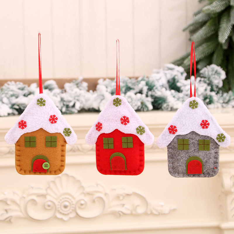 Nueva Navidad pequeño colgante casa Iglesia Colgante decoraciones de Navidad árbol de Navidad colgante pequeño regalo