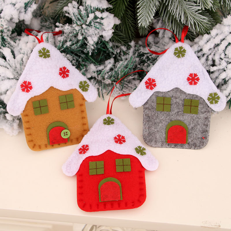 Nueva Navidad pequeño colgante casa Iglesia Colgante decoraciones de Navidad árbol de Navidad colgante pequeño regalo