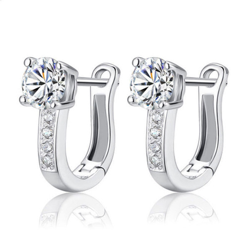 Fashionable Korean Super Flash U-shaped Earrings for Women Creative Personalized Women's Earrings Manufacturer Wholesale Fashion Jewelry