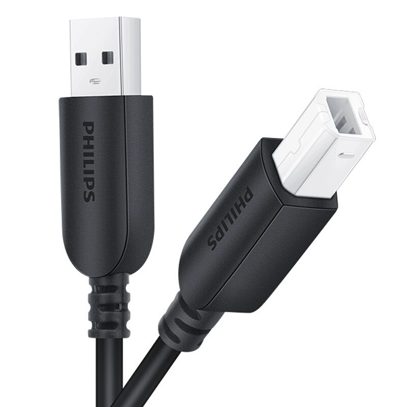 USB 2.0 кабель принтера, разъем AM‑BM квадрат, длина 1/1.5/2/3 м, черный