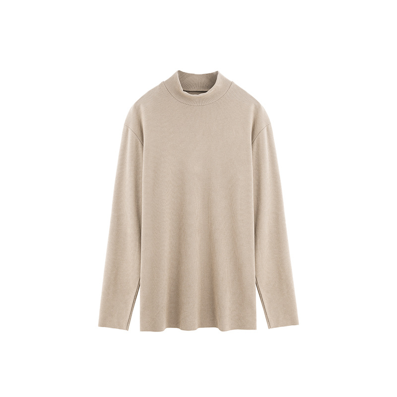 秋冬の新型の徳絨毛のヒアルロン酸の半高襟の底のシャツの男の発熱と保温の外は身を修める高襟の長袖のtシャツを着ます。