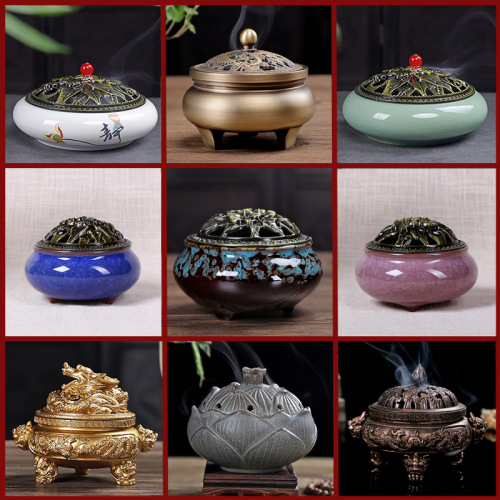 Ceramic incense burner kiln turned blue incense burner ice cracked celadon incense burner tower incense disc incense burner mosquito incense burner disc incense burner small incense burner