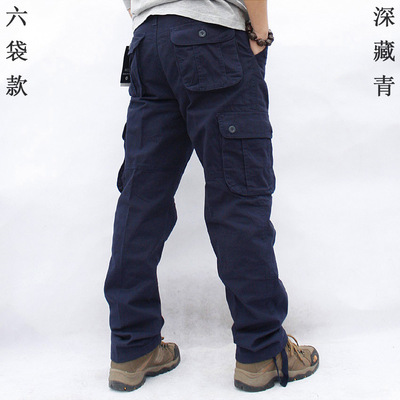 M-5XL mono multi-Bolsillo pantalones casuales rectos trabajo uniforme Protección Laboral deportes sueltos pantalones de hombre Pantalones elásticos