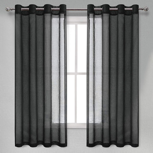 New curtain translucent window screen hemp yarn simple solid color multi-color optional bedroom living room balcony screen bay window