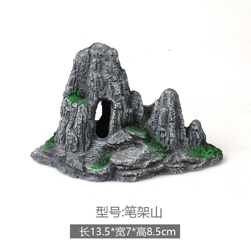 Decoración de Paisaje para Acuarios, Rocalla Artificial, Piedra Decorativa, Set de Resina para Acuario, Adornos, Cueva de Escondite, Turquesa