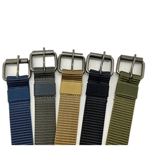 Nylon pin buckle belt, large eye canvas belt, military training student youth casual, strong and versatile tactical pants belt