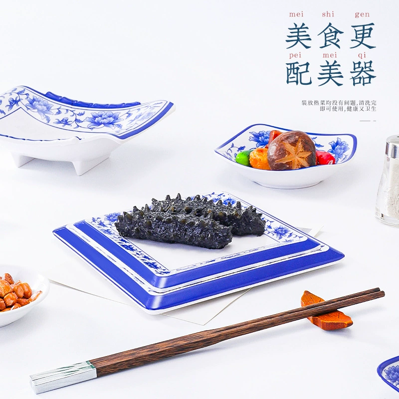 Средне-мамин mimicking porcelain blue and white porcelain snack plate alien creative tableware hotel restaurant cold dish dish small dish commercial for commercial