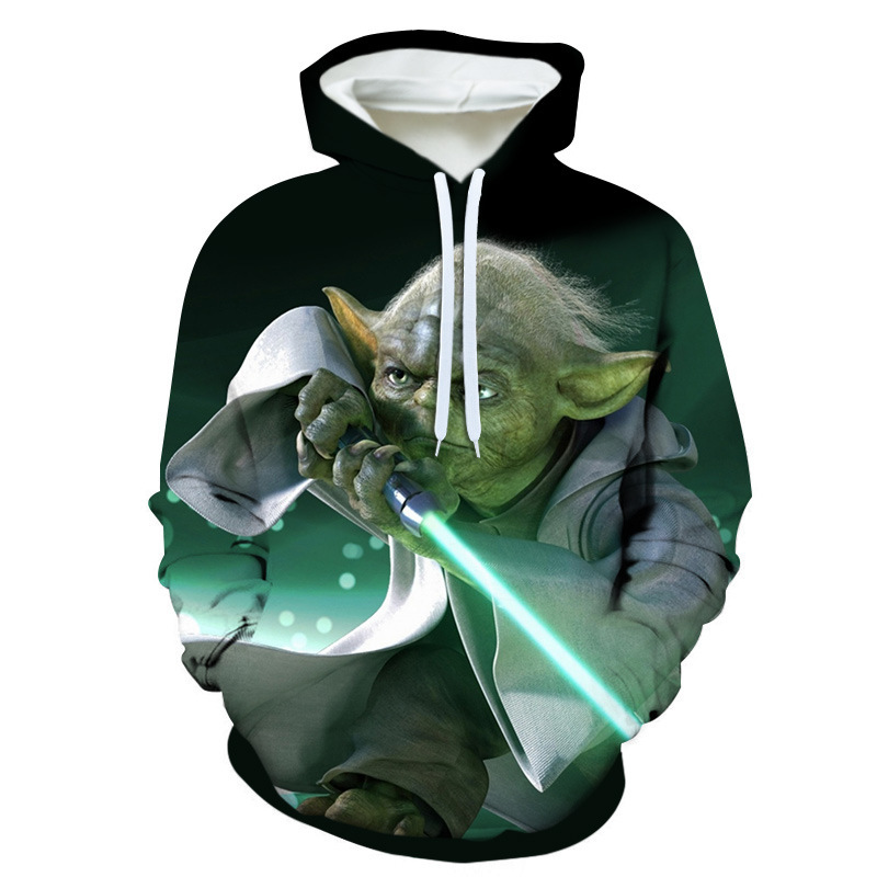 Factory direct foreign trade Spring and Autumn Star Wars 3D digital printing sweater men's and women's loose hooded baseball uniform