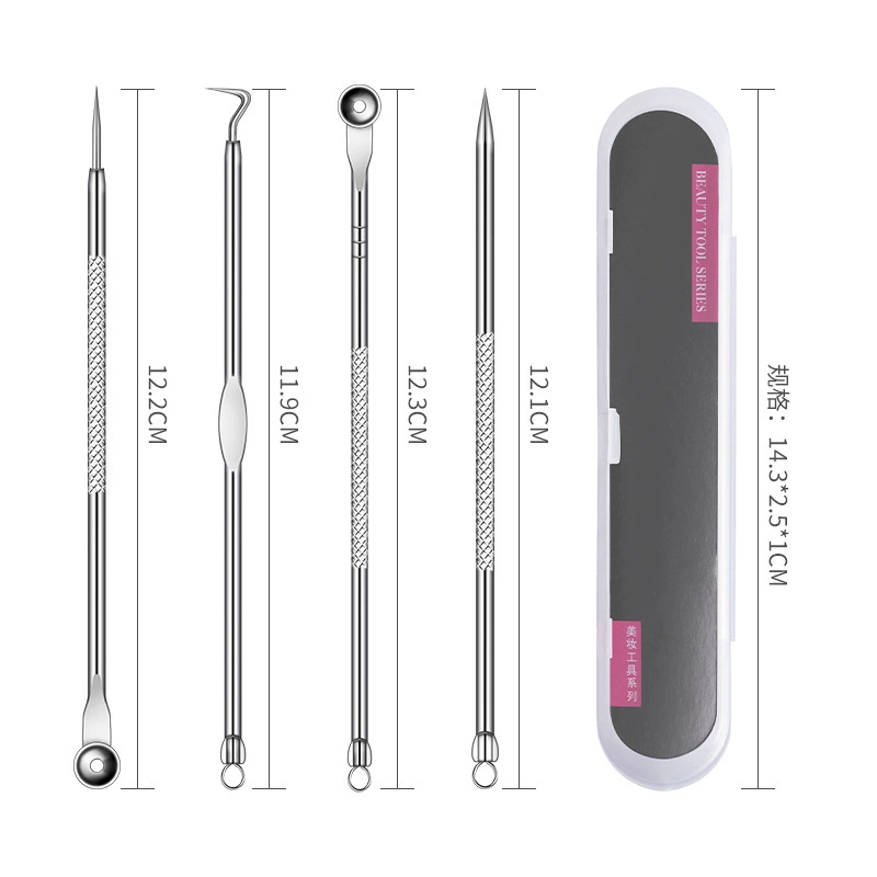 Фабричная direct поставка acne clip клип пневматическая игла 4 шт из нержавеющей стали черная головка игла двойная головка акне игла инструмент красоты