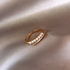 Brand ring, fashionable retro zirconium from pearl, does not fade, Japanese and Korean, simple and elegant design, wholesale