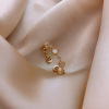 Brand ring, fashionable retro zirconium from pearl, does not fade, Japanese and Korean, simple and elegant design, wholesale