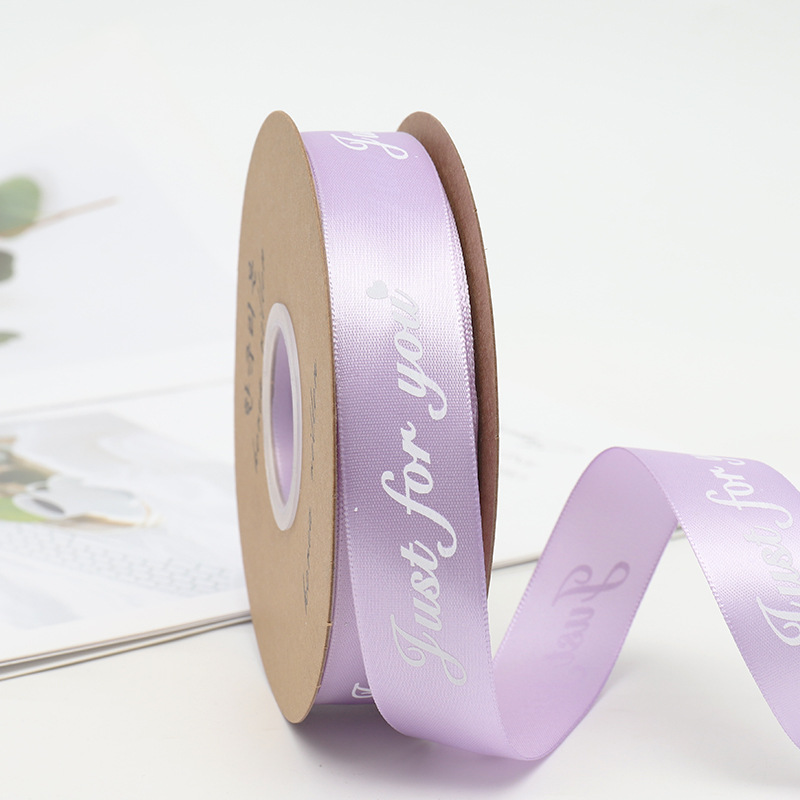 2,5 cm flor floral caja de regalo cinta de poliéster pastel DIY arco cinta sólo para usted letra inglesa cinta