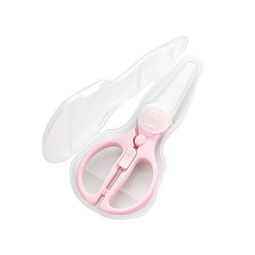 Baby food scissors storage box with scissors, baby food scissors, ceramic scissors, household kitchen food scissors