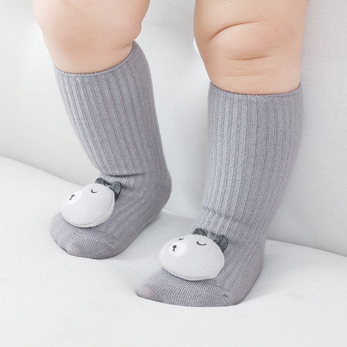 Baby socks autumn and winter new cartoon accessories children's socks boneless loose mouth baby mid-calf socks non-slip floor socks