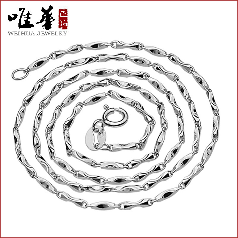 Tiktok Kuaishou cross-border elegant necklace women's silver-plated Korean-style jewelry short clavicle chain retro ingot chain