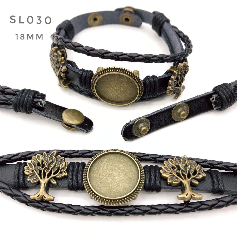 retro leather bracelet natural stone
