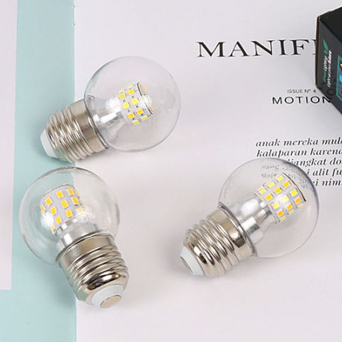 LED Magic Bean Bulb E27 Screw Base Energy Saving Bulb Crystal Molecular Chandelier 12W Three-Color Change Light Source G45 Small Round Bulb