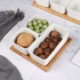 组合陶瓷长方分格果盘