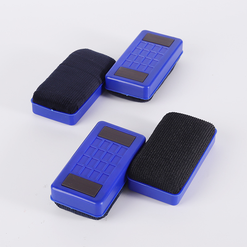 Qianhui Blue Shell Flannel Strong Magnetic Board Eraser Flannel Magnetic Plastic Whiteboard Eraser Easy To Wipe Traceless Classroom Blackboard Eraser