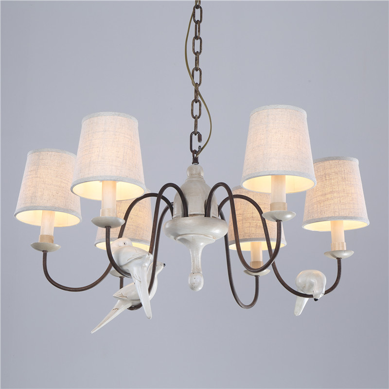 小鸟吊灯美式复古客厅卧室书房吊灯咖啡厅民宿小木屋吊灯铁艺吊灯