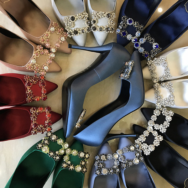 High heels heels with rhinestones