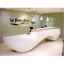 公司前台人造石材质服务台亚克力无缝拼接高质感台面