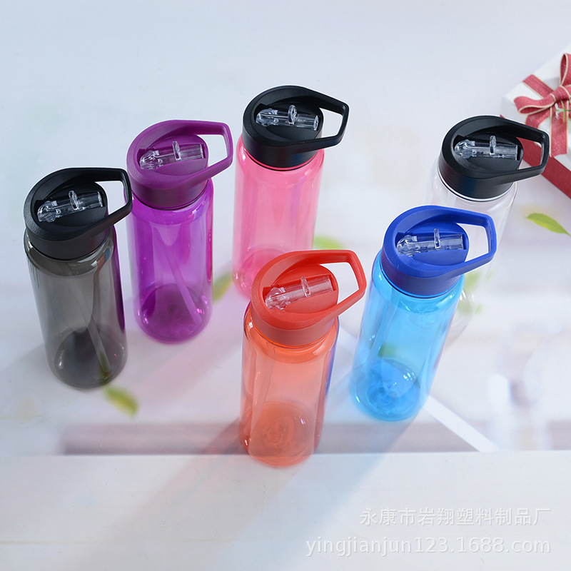 Taza de paja de plástico portátil transfronteriza limón botella de agua deportiva al aire libre taza de publicidad taza de regalo impresa logotipo