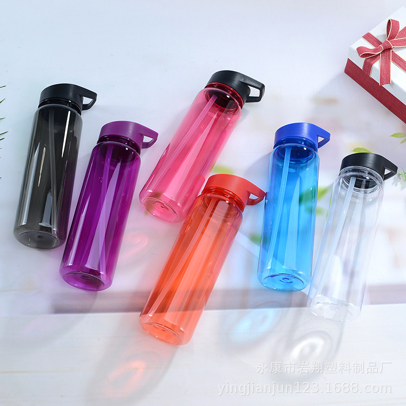 Taza de paja de plástico portátil transfronteriza limón botella de agua deportiva al aire libre taza de publicidad taza de regalo impresa logotipo