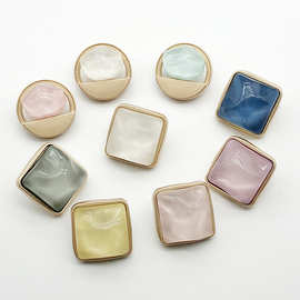 彩色波浪石金属组合纽扣DIY毛衣大衣高档合金手缝扣装饰扣扣子