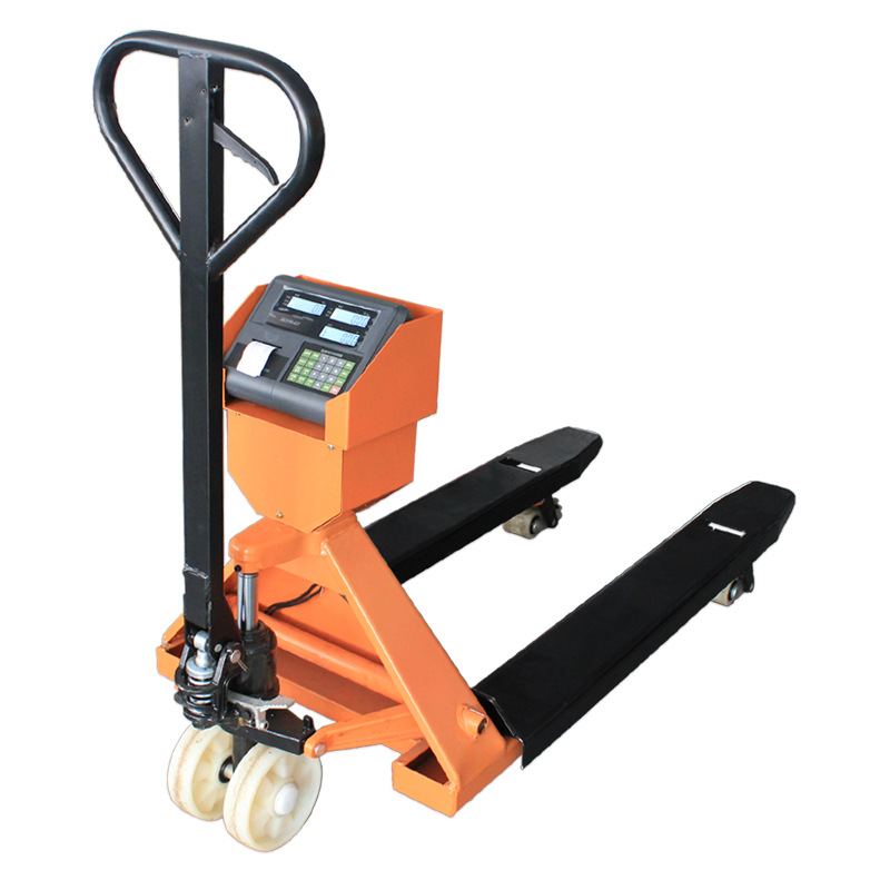 打印小票手动叉车电子秤液压搬运车称重带打印功能电子秤叉车1吨