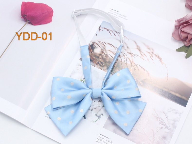 En stock al por mayor de Corea del arco de mariposa de color sólido de lunares de doble capa pajarita collar de flores niñas traje de marinero JK pajarita