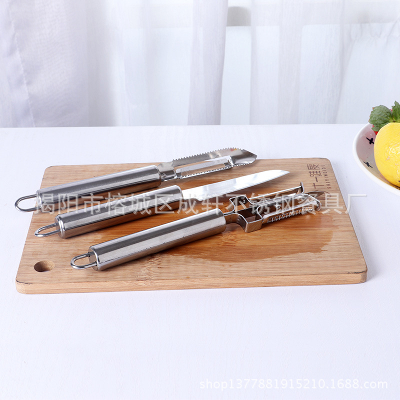 Multifuncional cuchillo de fruta de acero inoxidable pelador hogar creativo cocina fruta gadget combinación regalo traje