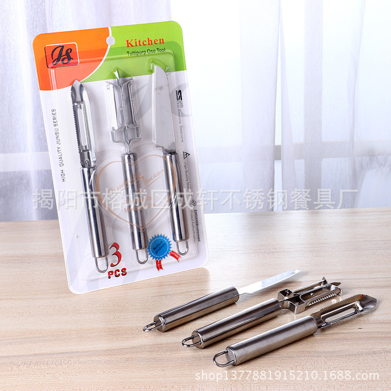 Multifuncional cuchillo de fruta de acero inoxidable pelador hogar creativo cocina fruta gadget combinación regalo traje