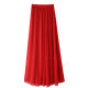 Acting Fashion Big Red Half-length Dress Summer and Spring Fashion High Waist Slimming Chiffon Half-length Dress Beach