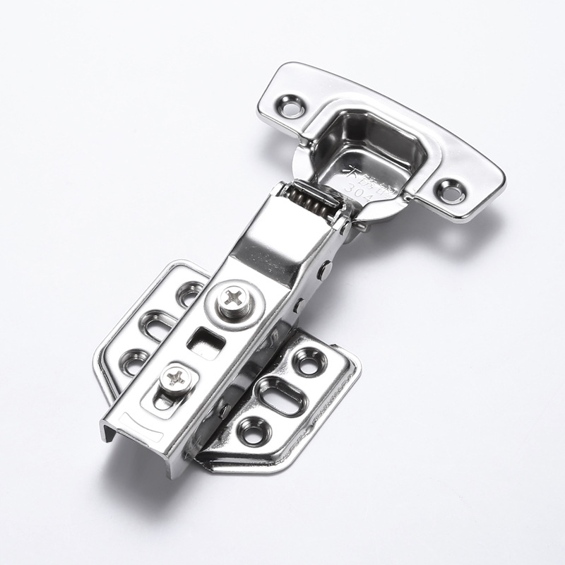 Bisagra hidráulica de acero inoxidable con amortiguación y rebuffeo para un funcionamiento silencioso, bisagra reforzada para puertas de armarios y gabinetes, bisagra desmontable para puertas de muebles.