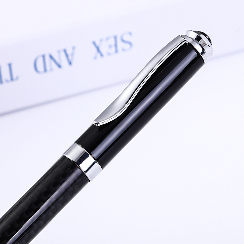Pluma de firma de negocios Pluma de perlas Pluma de metal Pluma de agua de firma Logotipo de letras de fibra de carbono Pluma de gel de regalo de alta gama