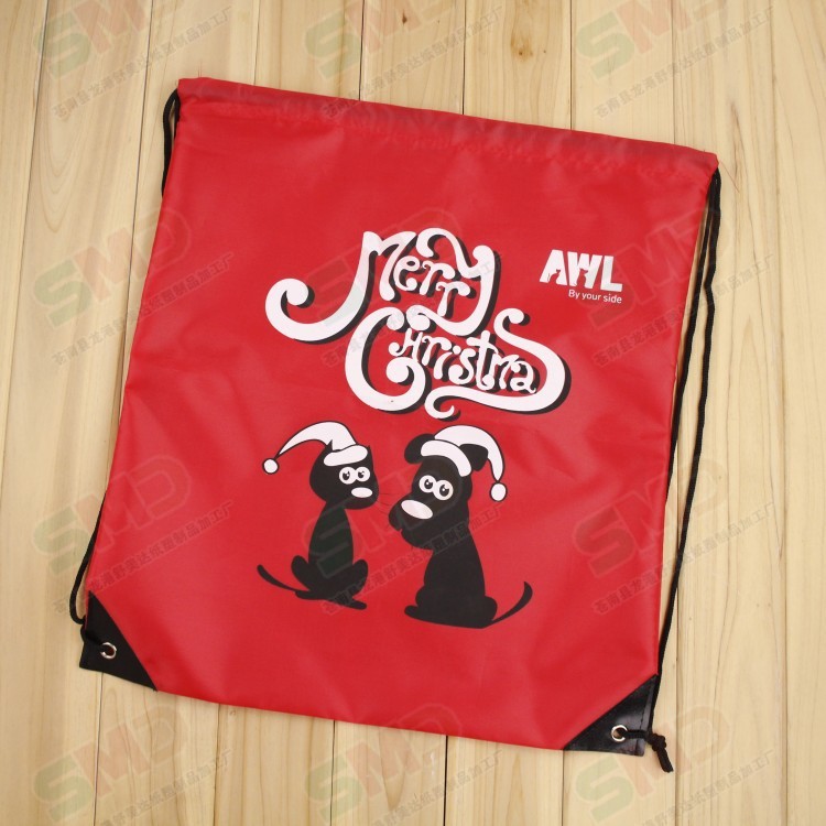 涤纶束口袋尼龙涤纶布抽绳双肩背包束口涤纶布袋