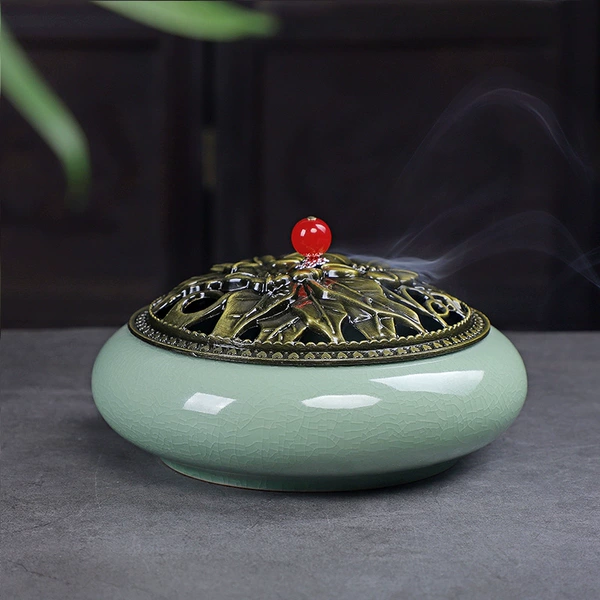 Big anti mosquito coil, green Incense burner