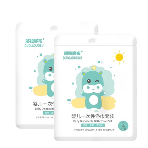 Dora the Explorer 2-Pack Child Disposable Bath Towel + Face Towel Travel Portable Kids Shower Towel 6283/6484