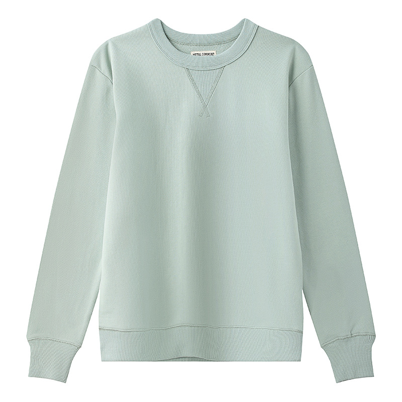 [Selección estricta de buenos productos] algodón pesado estilo americano retro cuello redondo chaqueta deportiva casual para hombres y mujeres parejas suéter