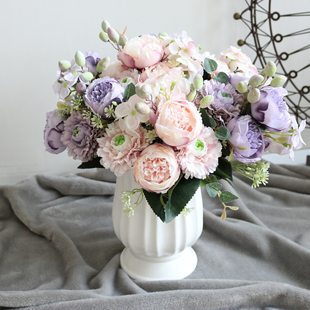 Factory 5 Nordic Simplified Simulation Flower Embroidered Ball Peony Portu combination Wedding Home Decoration Fake Fake