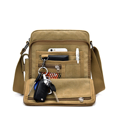 man The single shoulder bag new pattern canvas Messenger knapsack Retro Army fans pack A business travel Card position multi-storey Feature Pack