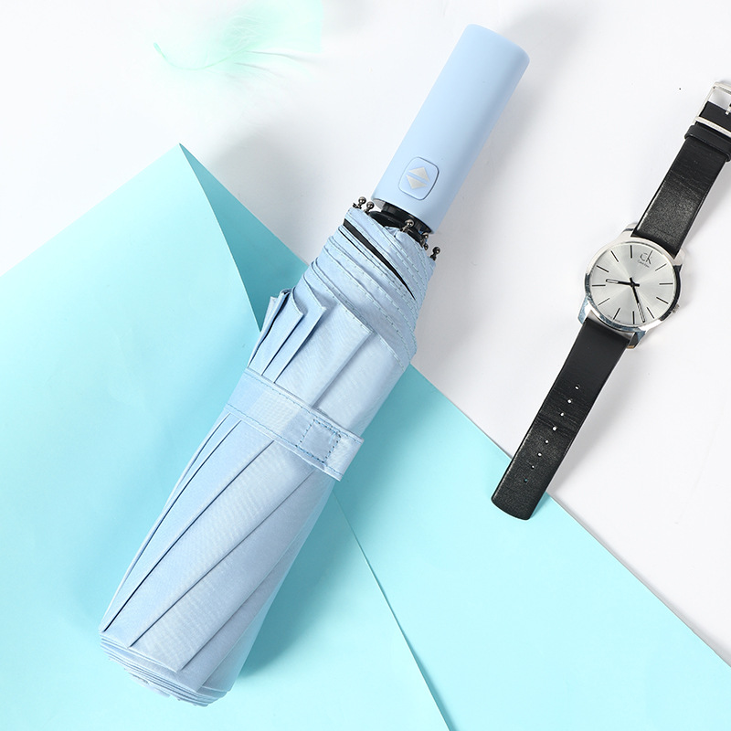 Paraguas de protección solar plegable de vinilo automático de 12 huesos paraguas reverso de negocios para hombres logotipo paraguas publicitario