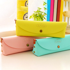 Directly supplied from the manufacturer, Korean version of cute candy color PU pencil bag, creative macaron stationery bag, PVC boxed pencil bag