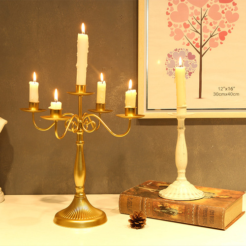 European iron nostalgic candle holder, creative restaurant table decorations, romantic retro style home candlelight dinner props