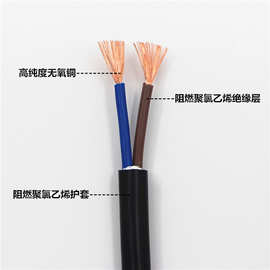 国标无氧铜RVV2/3/4/5芯*0.75/1.0/1.5/2.5mm²聚氯乙烯护套软线