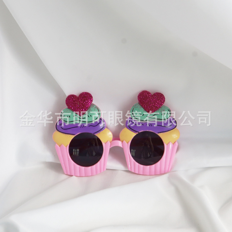 Gafas decorativas con forma de pastel de cumpleaños happy birthday de ABS para fiesta