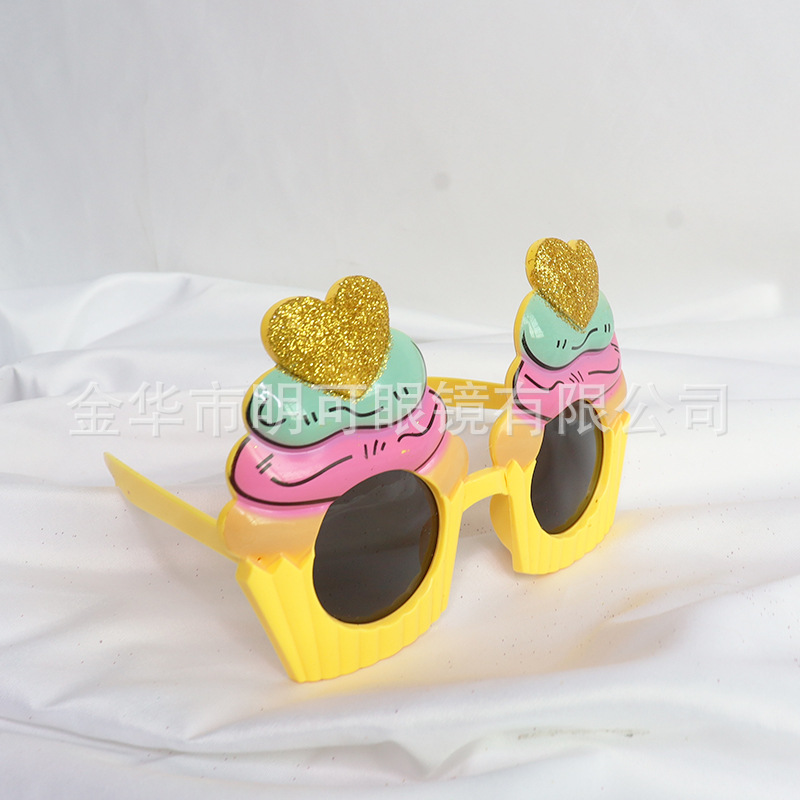 Gafas decorativas con forma de pastel de cumpleaños happy birthday de ABS para fiesta