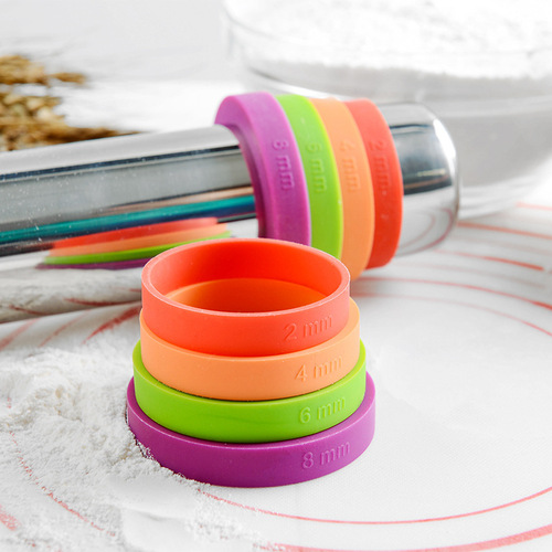 Household stainless steel rolling pin with silicone ring, adjustable thickness, flour stick, variable thickness, integrated roller