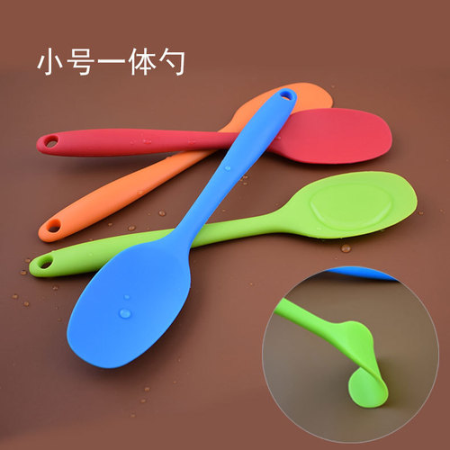 Small all-in-one handle silicone soup spoon non-stick pot soup shell spatula kitchen cooking utensils tableware